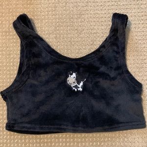 Fuzzy cow pajama top